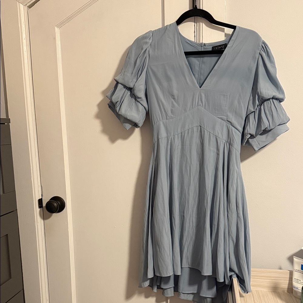 1 State Light Blue High Low Dress